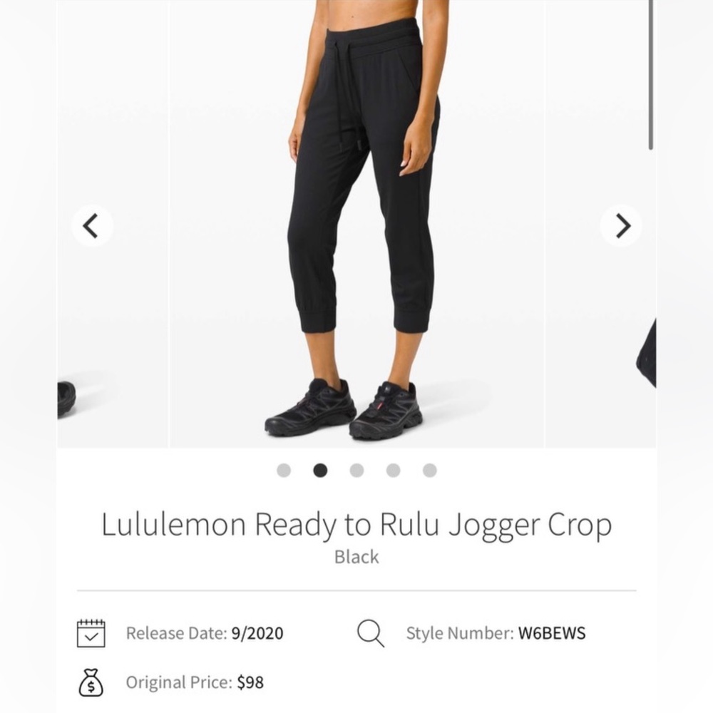 Lululemon cropped running pants. Black. Size 8 NEW WITH TAGS